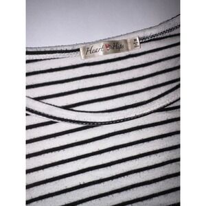 Heart&Hips Black White Striped T Shirt Dress Midi Casual Everyday Size M